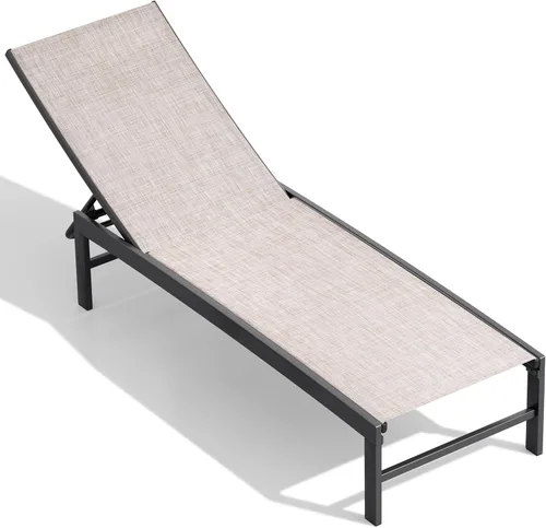 Vista 25 de Chaise Lounge Outdoor Pool Lounge Juego de 2 sillas de bronceado (beige)
