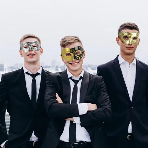 Vista 4 de Máscara de máscara de media cara fantasma de la ópera para hombres y mujeres