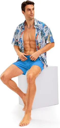 Vista 3 de Viodia Traje de baño para hombre de 5 pulgadas con bolsillos con cremallera, pantalones cortos de playa de secado rápido para hombre, traje de baño