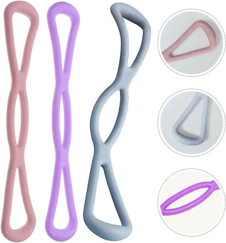 Vista 7 de PRETYZOOM Juego de 3 bandas elásticas de resistencia de alta elasticidad, bandas elásticas de entrenamiento pesado para ejercicio, pilates, yoga