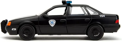 Vista 5 de Jada Robocop 35 aniversario 1:24 OCP Ford Taurus - Coche fundido a presión y figura de Robocop de 2.75 pulgadas, juguetes para niños y adultos
