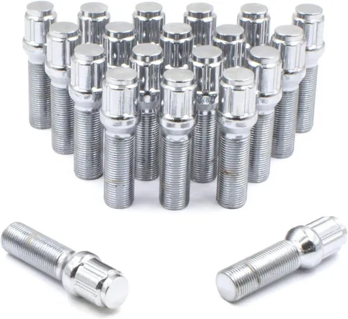 Vista 10 de Tuercas de Accesorios de Rueda Partes 24 Piezas M14 x 1.5 14 x 1.5 Rosca Asiento Bellota Tornillo de Perno Acabado Negro 33mm Longitud de Vástago