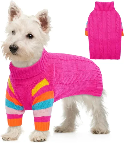 Vista 28 de Suéter XS para perro, suéter de cuello alto con manga para Yorkie Azul