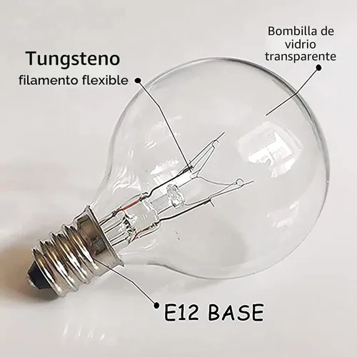 Vista 7 de Bombillas de repuesto G40 para exteriores, 120 V 5 W transparentes IP44 impermeable, regulable, globo de vidrio incandescente de 1.5 pulgadas, 2200