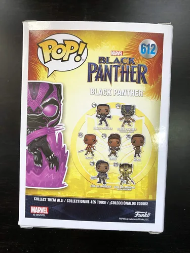 Vista 4 de Funko POP Marvel Collector Corps Exclusive Black Panther 612 Purple Glow
