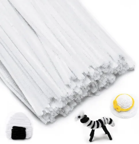 Vista 23 de IOOLEEM Limpiadores de tubería negros, tallos de chenilla para manualidades DIY y decoraciones de fiesta, suministros para arte y manualidades.