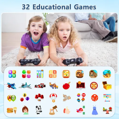 Vista 2 de Reloj inteligente para niños de 5 a 12 años, regalo de cumpleaños para niños y niñas, reloj con pantalla táctil HD con 32 juegos, cámara, grabadora