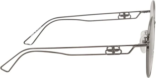 Vista 3 de Balenciaga BB0060SK 003 - Lentes de sol para hombre color plateadogris redondas 2205in