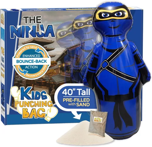 Vista 13 de INFLATABLE DUDES Kids Punching Bag- Bop Bag Sand-Base Pre-filled with Sand, Bop Bag, Inflatable Toy, Punching Bag for Kids, Enhanced Bounce-Back