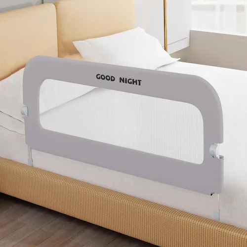 Vista 11 de Riel de cama para niños pequeños, rieles de cama de 31 pulgadas Beige con caqui