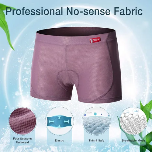 Vista 5 de Santic Pantalones cortos de ciclismo para mujer pantalones cortos de ciclismo con bolsillos laterales suaves de cintura alta pantalones cortos