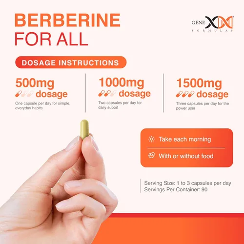 Vista 4 de Genex Formulas Berberina HCl 500 mg (90 cápsulas) – Certificado NSF para seguridad, calidad y precisión de etiquetado – Apoya la salud inmunológica