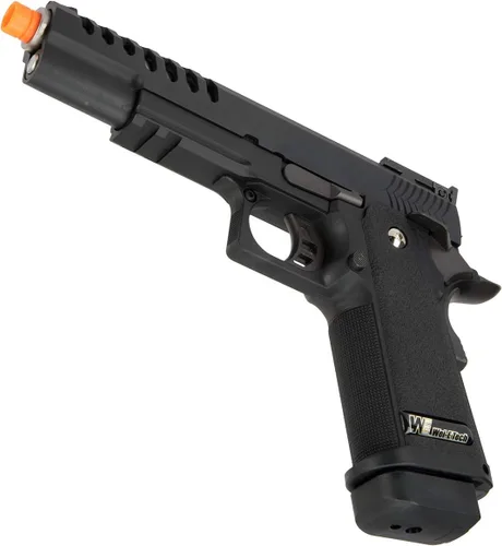 Vista 4 de Lancer Tactical WE 1911 Hi-Capa Hyper Speed Gas Blowback Pistola Airsoft Negro 330 FPS
