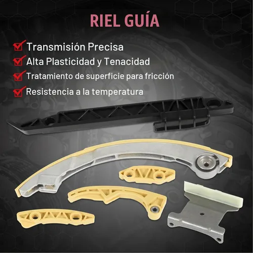 Vista 4 de Kit de cadena de distribución 94201S con tensor, riel de guía, piñón de manivela, piñón de eje Compatible con Chevy Malibu Equinox Buick LaCrosse L4
