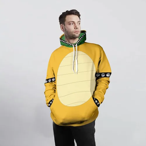 Vista 4 de Super Brothers Hoodie Bowser Costume Adult Hoodie Funny Cartoon Adult Sweatshirt Movie Cosplay Costume