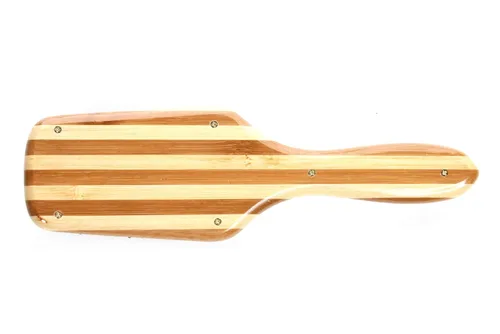 Vista 5 de Bass Brushes Cepillo de pelo para peinar y desenredar Pin de nailon de grado profesional Mango de bambú puro paleta pequeña Acabado a