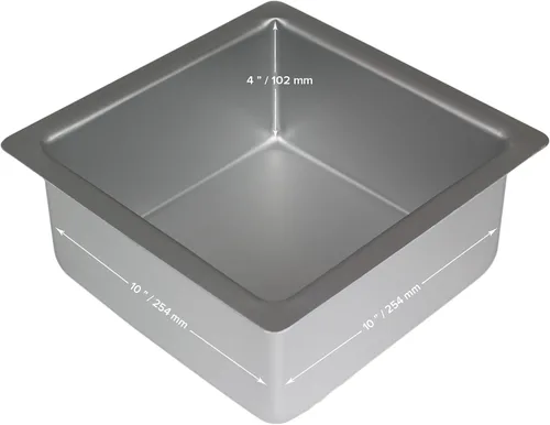 Vista 5 de PME Bandeja para hornear de aluminio profesional, cuadrada 10 x 4