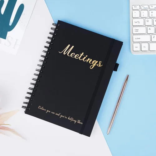Vista 6 de JUBTIC Cuaderno de reuniones para el trabajo con artículos de acción, cuadernos de trabajo para tomar notas y organizador de agendas, el suministro