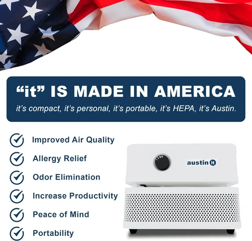 Vista 6 de Austin Air it - Purificador de aire para habitación con filtros de aire de envoltura de carbono COV, filtro de aire personal para habitación