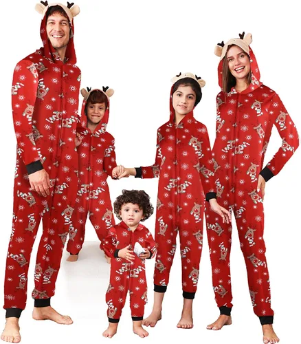 Vista 38 de OAKFashion Conjuntos de Pijamas Familiares de Navidad, Pijamas Familiares a Juego de Navidad Ropa de Dormir Pjs