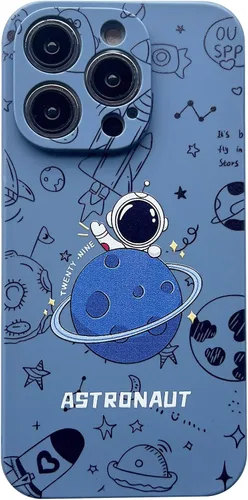 Vista 25 de Yonds Queen para iPhone 7 Plus / 8 Plus, linda funda con diseño de astronauta de dibujos animados, elegante parachoques de TPU suave, protectora