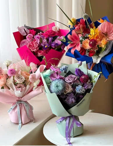 Vista 4 de 20 hojas de papel de regalo de flores impermeables, papel de ramo de floristería, manualidades, papel de regalo, material de ramo de floristería, 22
