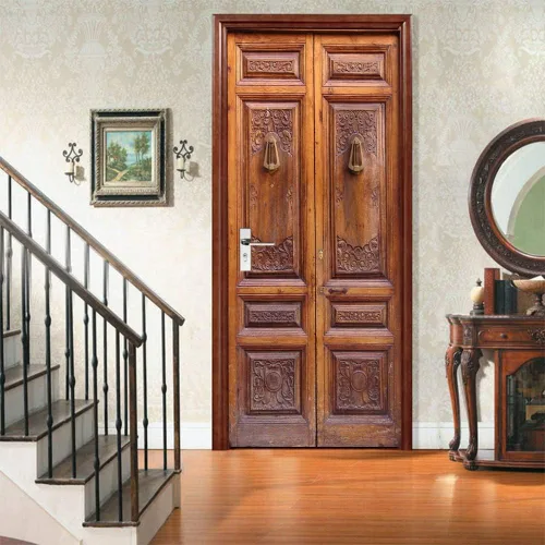 Vista 2 de Adhesivos 3D para puerta, murales para despegar y pegar, puerta de madera, papel tapiz autoadhesivo, extraíble, PVC, impermeable, póster para Puerta