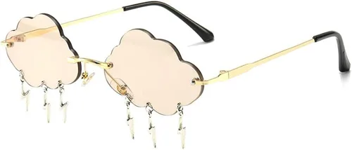 Vista 5 de ENTHYI Gafas de sol Cloud Lightning para mujereshombres sin montura para fiesta sin montura