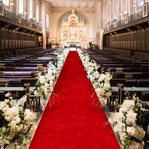 Vista 10 de Camino de pasillo negro de 4 x 15 pies para ceremonia de boda, alfombra de pasillo de terciopelo para pasillo, accesorios de boda para recepción