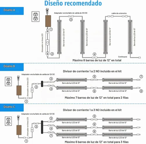 Vista 6 de Litever Kit de iluminación LED para debajo del gabinete, súper brillante, 6 barras de luz delgadas de 12 pulgadas, 31 W, 2000 lúmenes, regulable