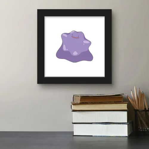 Vista 5 de Trends International Gallery Pops Pokemon - Arte de pared Ditto, versión enmarcada negra, 12 x 12 pulgadas