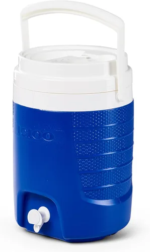 Vista 9 de Igloo, heladera con grifo para transportar bebidas, capacidad: 2 galones (color azul).