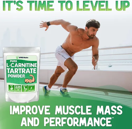 Vista 2 de XPRS Nutra L Carnitina L Tartrato en polvo – Tartrato de L carnitina pura de primera calidad – Polvo de L-carnitina – Vegano a granel L Carnitina