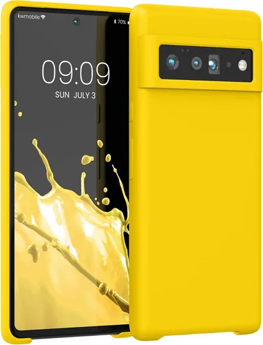 Vista 97 de kwmobile Funda Compatible con Google Pixel 6 Pro - Funda de teléfono de silicona TPU con acabado suave - Azul Arrecife