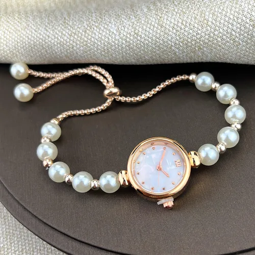 Vista 5 de ADSBIAOYE Reloj de pulsera floral simple de moda para mujer, reloj de lujo ligero de cuarzo con diamantes
