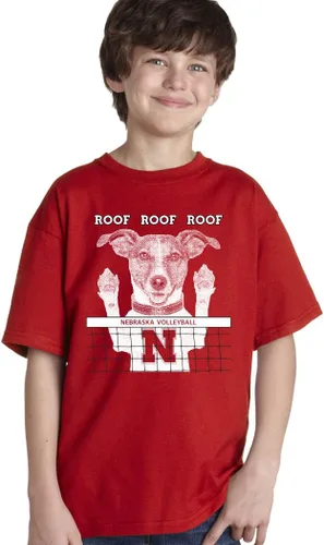 Vista 4 de CornBorn Camisetas de voleibol de Nebraska para niños jóvenes Elige tu diseño