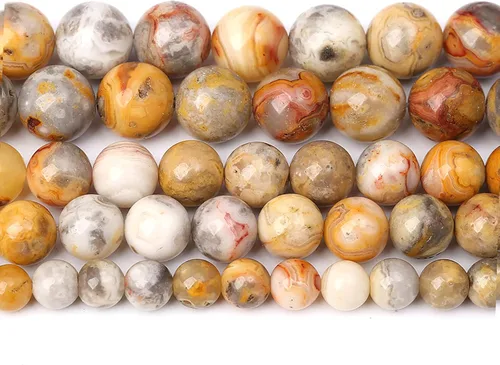 Vista 50 de 4mm 90 piezas Cuentas de piedra natural de turquesa africana para hacer joyería Cuentas sueltas de gemas redondas para pulseras, collares, aretes