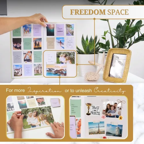 Vista 5 de Kit de tablero de visión – Tablero de ensueño prefabricado con suministros de imágenes de manifestación, libro de collage de objetivos para pared