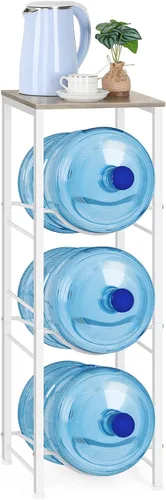 Vista 12 de OYEAL Soporte para Jarra de Agua de 5 Galones Organizador de Botellas de Agua con Estante, Estante de Almacenamiento de Botellas de Agua de Servicio