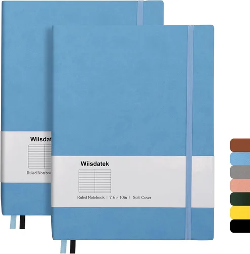 Vista 12 de Cuadernos B5 con rayas universitarias, paquete de 2 cuadernos grandes B5 con 376 páginas numeradas, papel rayado grueso de 3.53 oz/m², cubierta