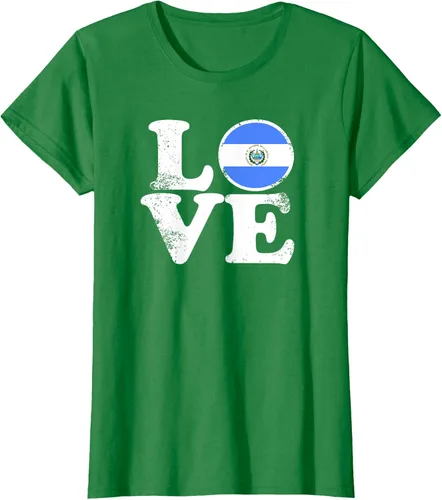 Vista 43 de Love El Salvador Flag tShirt Home Pride Distressed Tee T-Shirt