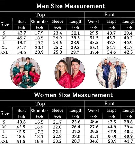 Vista 6 de SWOMOG Couples Silk Satin Pajamas Sets Long Sleeve Sleepwear 2-Piece Pjs Set Button-Down Loungewear Comfy Nightwear