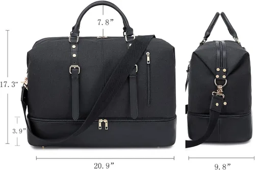 Vista 4 de Weekender Overnight - Bolsa de viaje de gran tamaño para hombres y mujeres