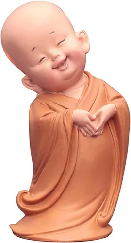 Vista 11 de Mini pequeña estatua de Buda monje, escultura de resina de monje tallada a mano, estatua de Buda monjes, adornos decorativos, linda figura