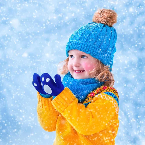 Vista 5 de SATINIOR 12 pares de manoplas elásticas mágicas para niños pequeños, unisex, guantes de punto para Navidad, Multicolorido
