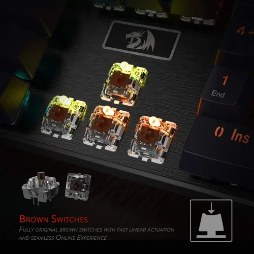 Vista 2 de Redragon Teclado mecánico para juegos K556 RGB M908 MMO Gaming Mouse Bundle