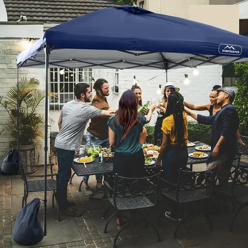 Vista 6 de KAMPKEEPER Cubierta de Repuesto Superior para Carpa Toldo Emergente con Ventilación de Aire y Correa Elástica Ajustable, Poliéster Resistente a Azul