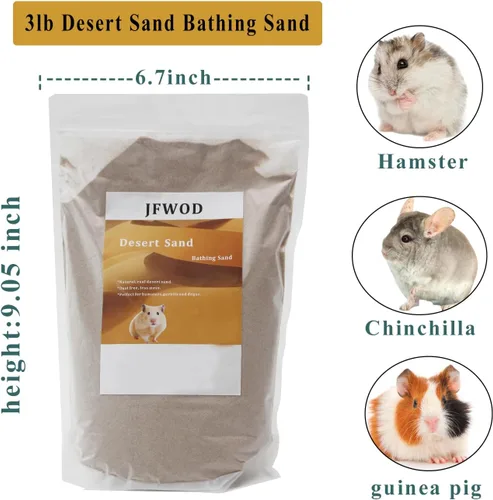 Vista 3 de Arena de baño para hámster, 3lb arena del desierto libre de polvo o arena para orinal para hámster, chinchillas, jerbo, hámster sirio, ratones, Beige