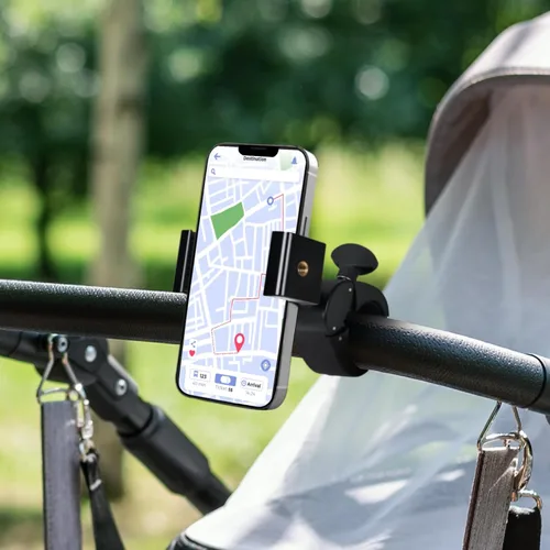 Vista 4 de ONEDONE Soporte universal para teléfono para cochecito, carrito de golf, carritos de compras, scooter, soporte para teléfono celular, usos