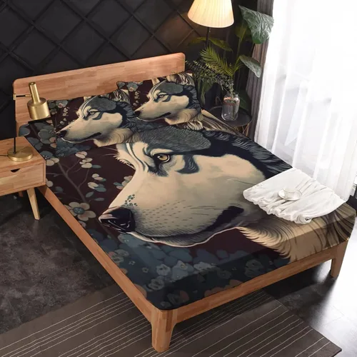 Vista 23 de Juego de sábanas de tamaño King, sábanas de conejo, sábanas de microfibra y fundas de almohada de 4 piezas, juego de sábanas con estampado colorido